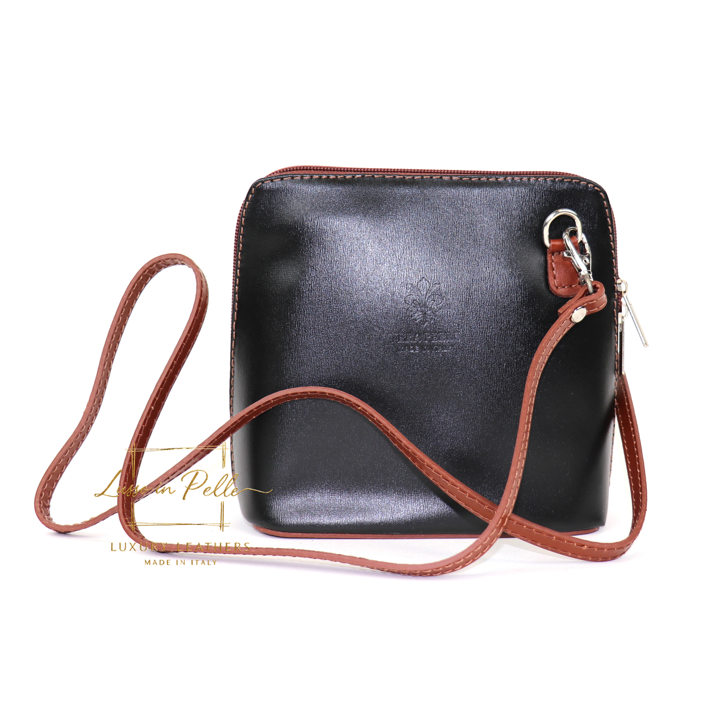 Ella Small Two-Tone Genuine Italian Leather Handbag with Detachable Straps