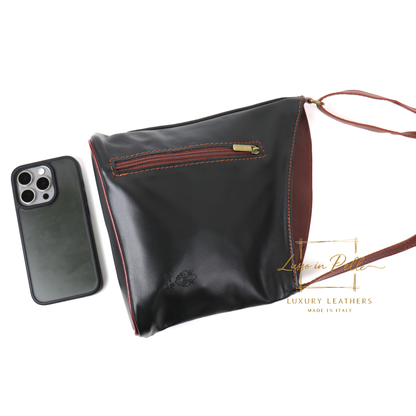 Genuine Soft Italian Leather Crossbody Messenger Handbag