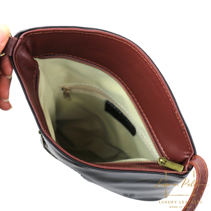 Genuine Soft Italian Leather Crossbody Messenger Handbag