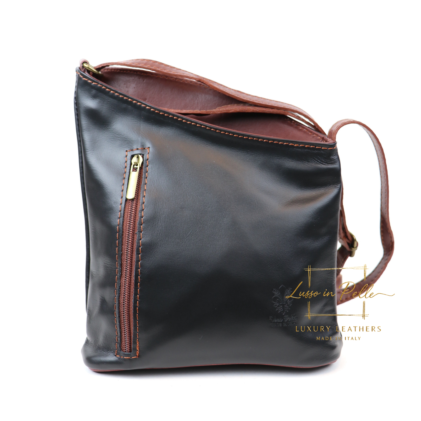 Genuine Soft Italian Leather Crossbody Messenger Handbag
