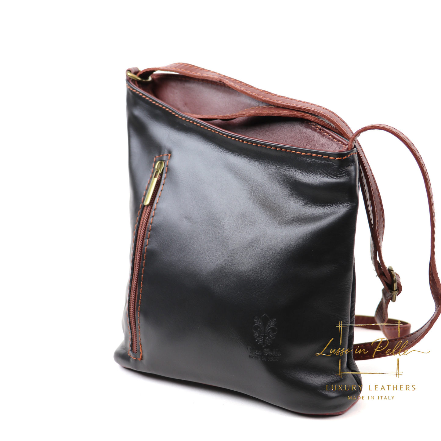 Genuine Soft Italian Leather Crossbody Messenger Handbag