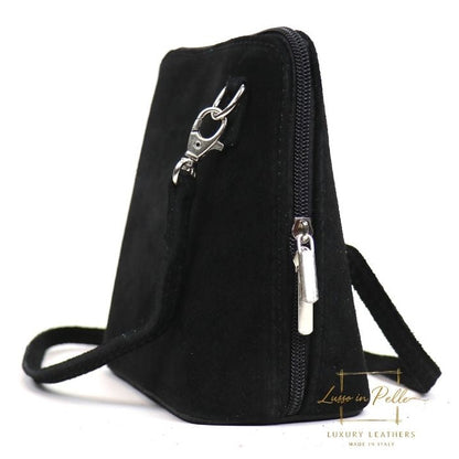 Ella Small Square Suede Crossbody Bag with Detachable Straps