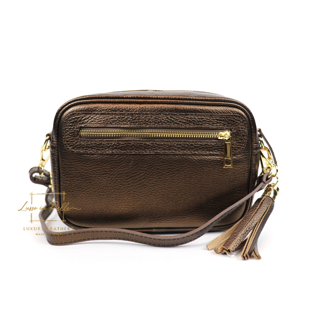 Bella Genuine Italian Pebbled Leather Box Bag