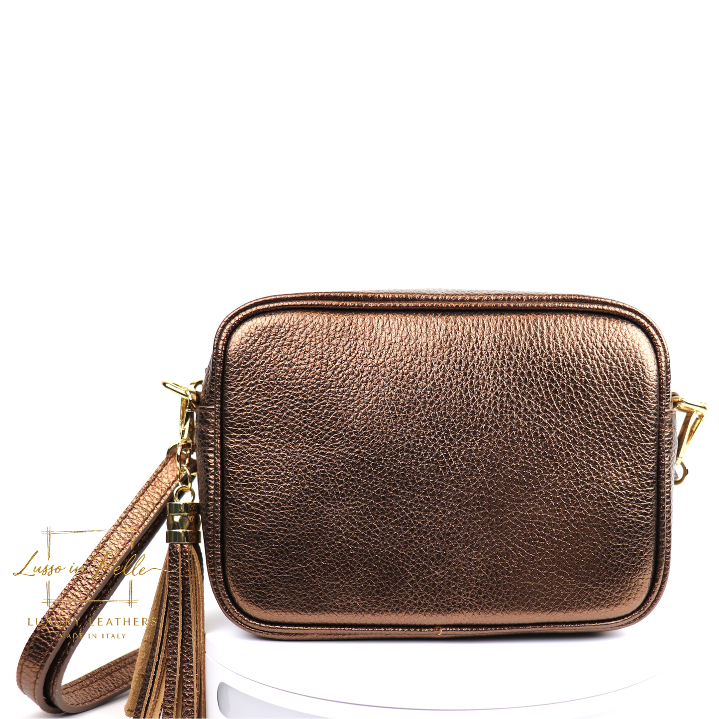Sierra Genuine Italian Pebbled Leather Box Bag