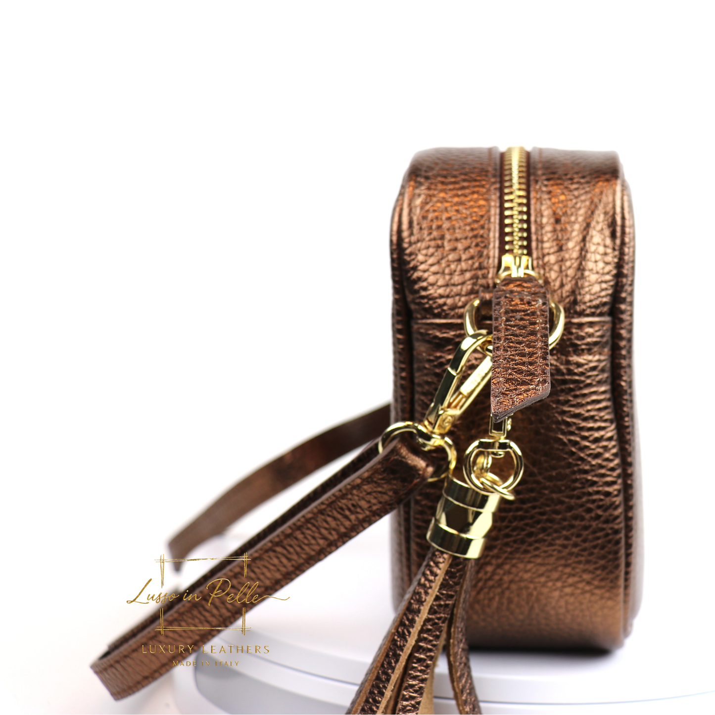 Sierra Genuine Italian Pebbled Leather Box Bag