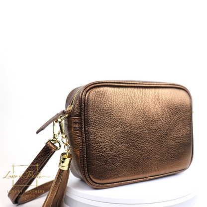 Sierra Genuine Italian Pebbled Leather Box Bag