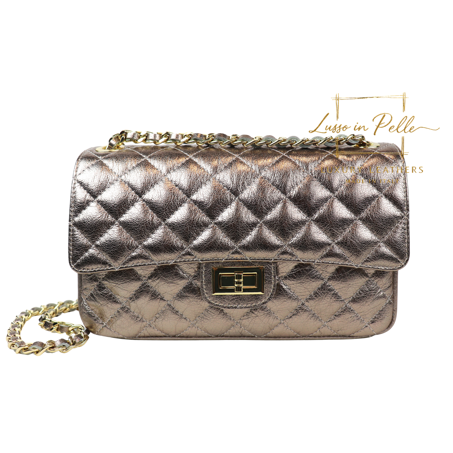 Large Quilted Italian Leather Handbag