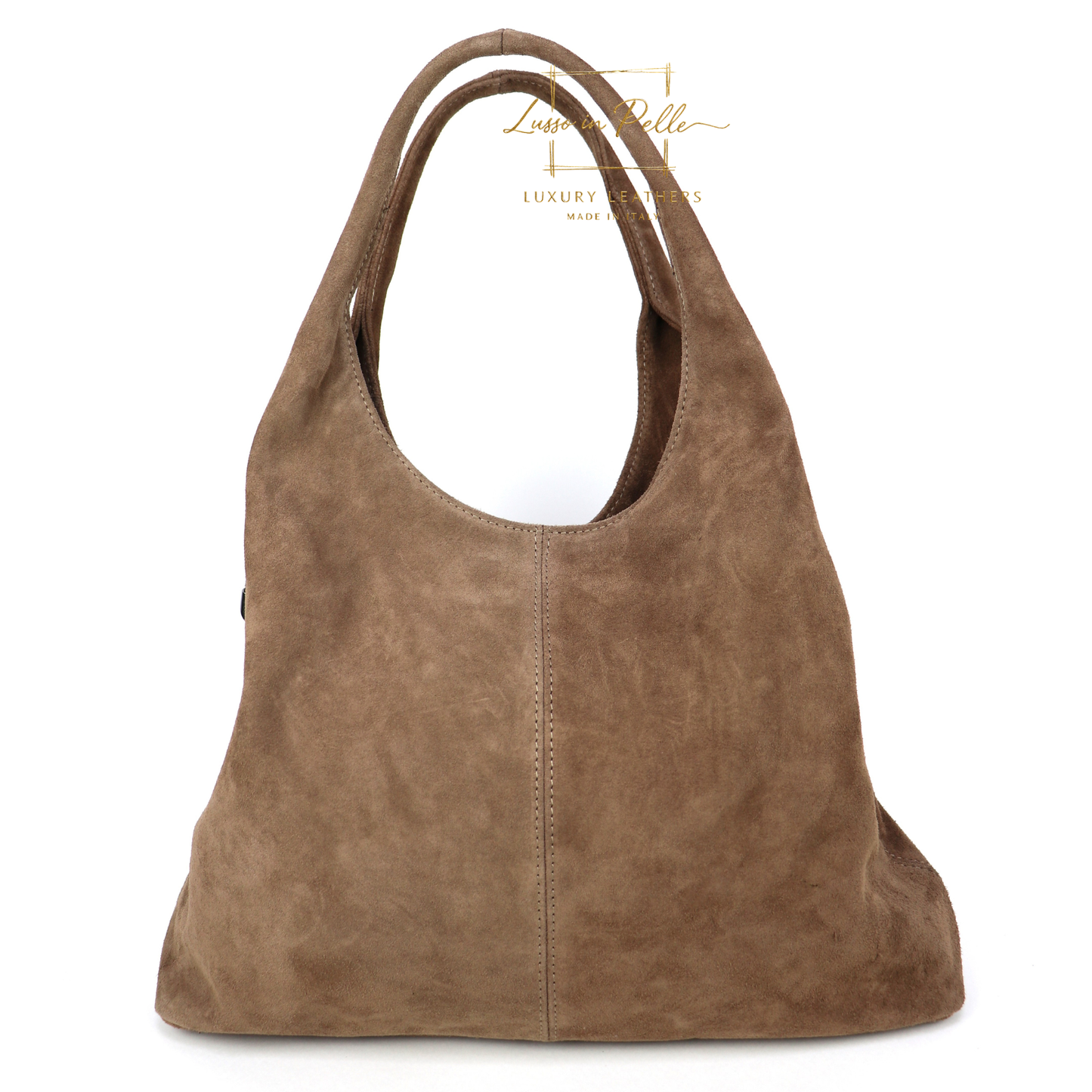 Lusso Large Double Handle Suede Shoulder Tote