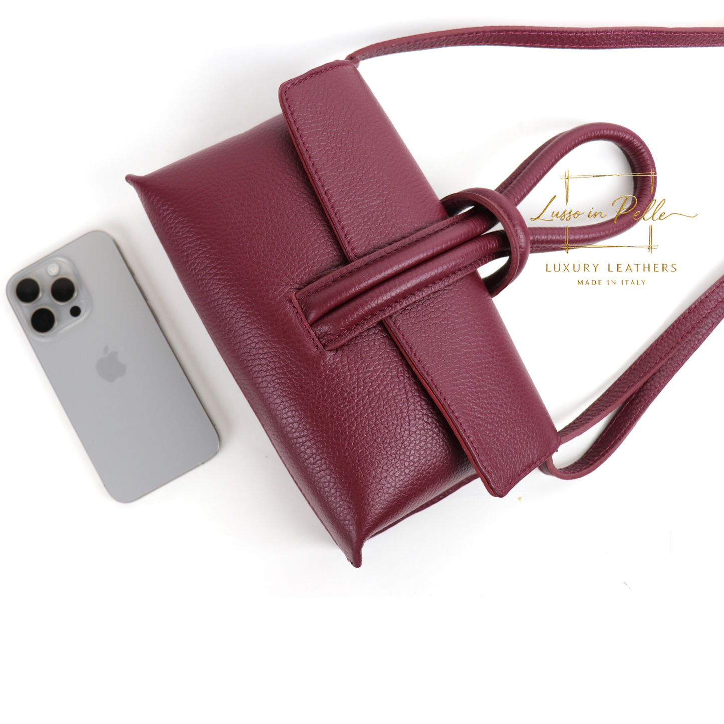 Rose Italian Versatile Leather Bag - Wrist Bag - Clutch Bag