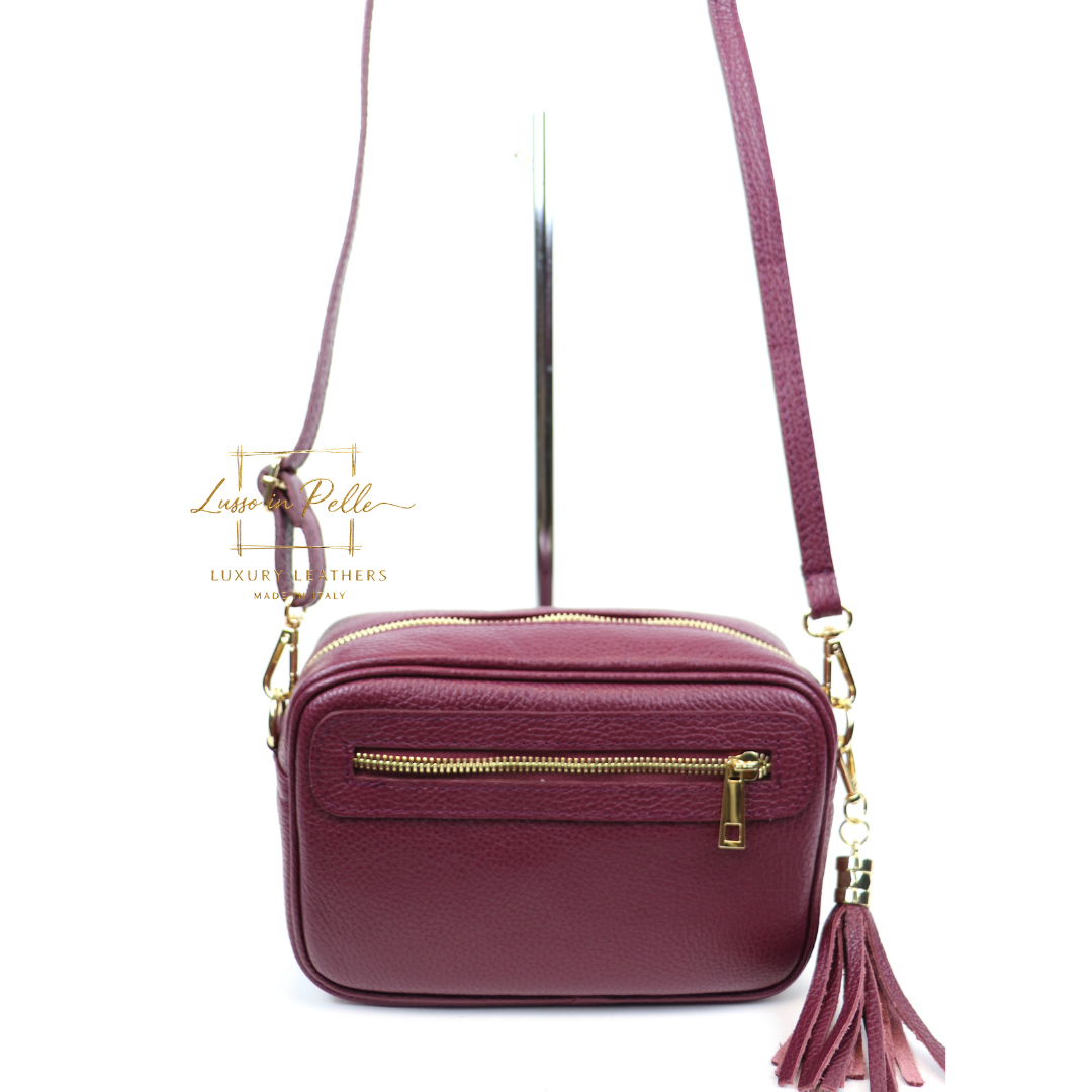 Bella Genuine Italian Pebbled Leather Box Bag