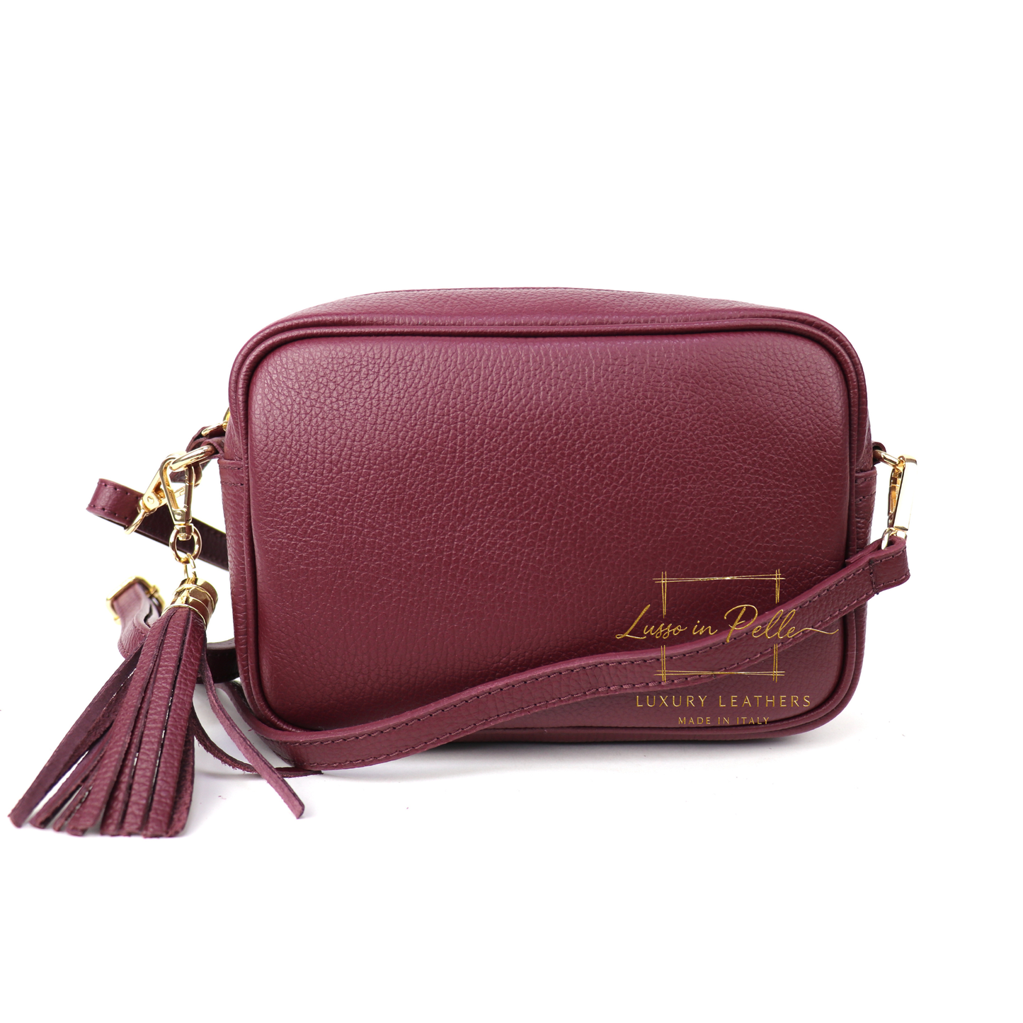 Suede Front Pebbled Leather Box Bag With Detachable/Adjustable Straps and Gold Hardware