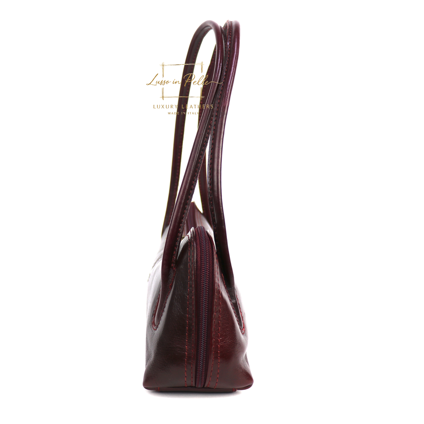 Buffered Leather Elongated Structured Florence Shoulder Bag