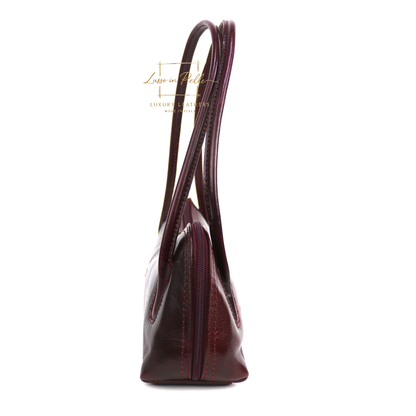 Buffered Leather Elongated Structured Florence Shoulder Bag