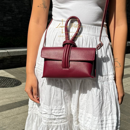 Rose Italian Versatile Leather Bag - Wrist Bag - Clutch Bag