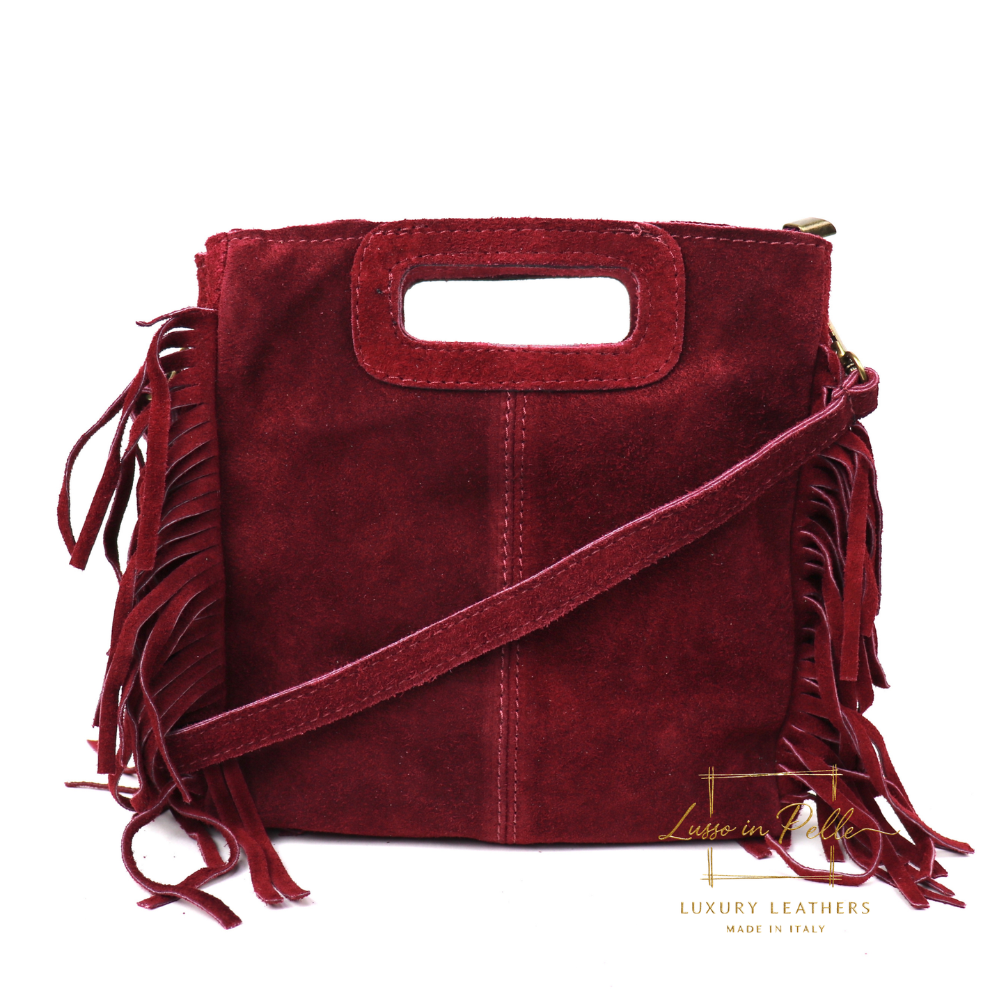 Suede Boho Tassel Crossbody Bag with Adjustable Detachable Straps