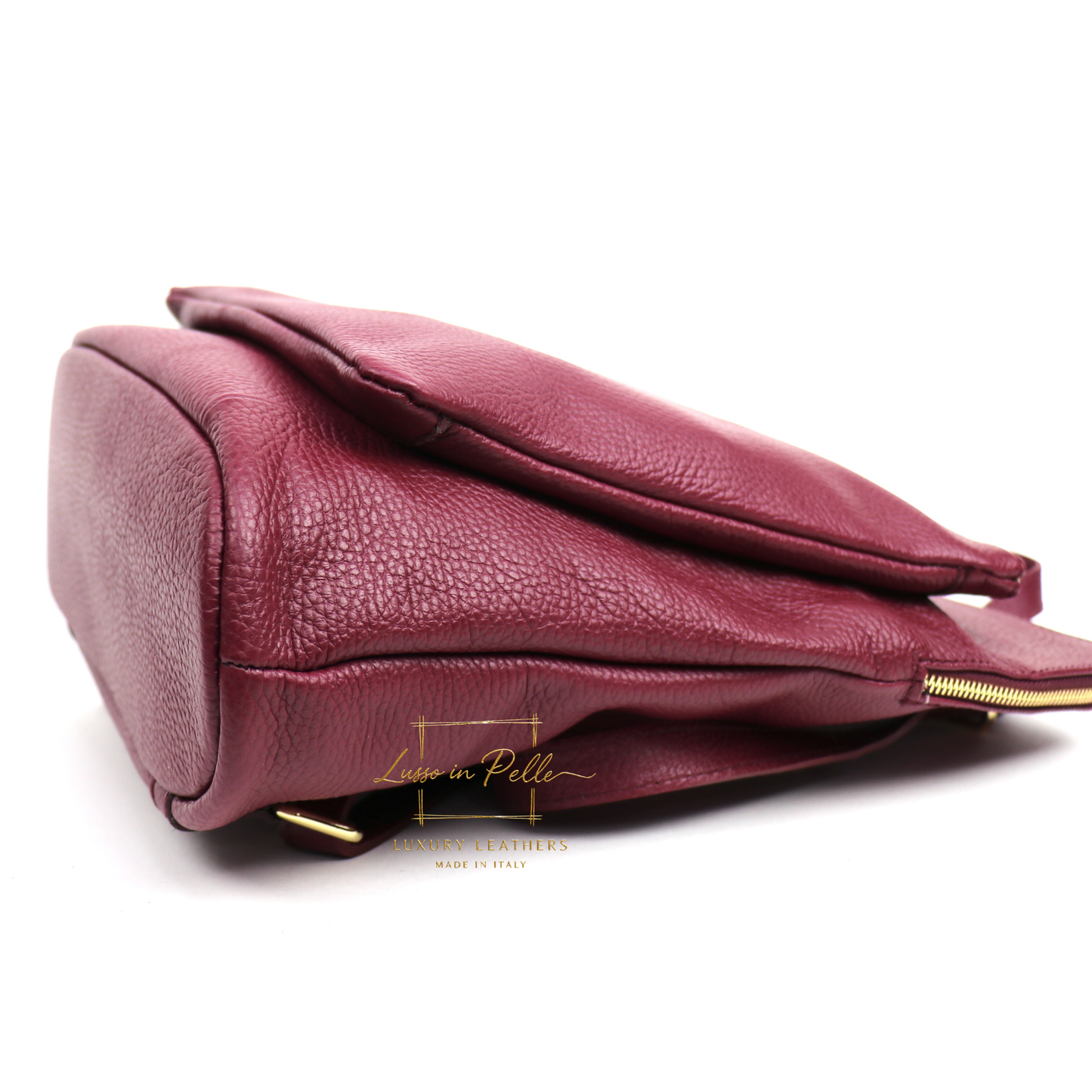 Large Versatile Italian Pebbled Leather Backpack & Crossbody Bag