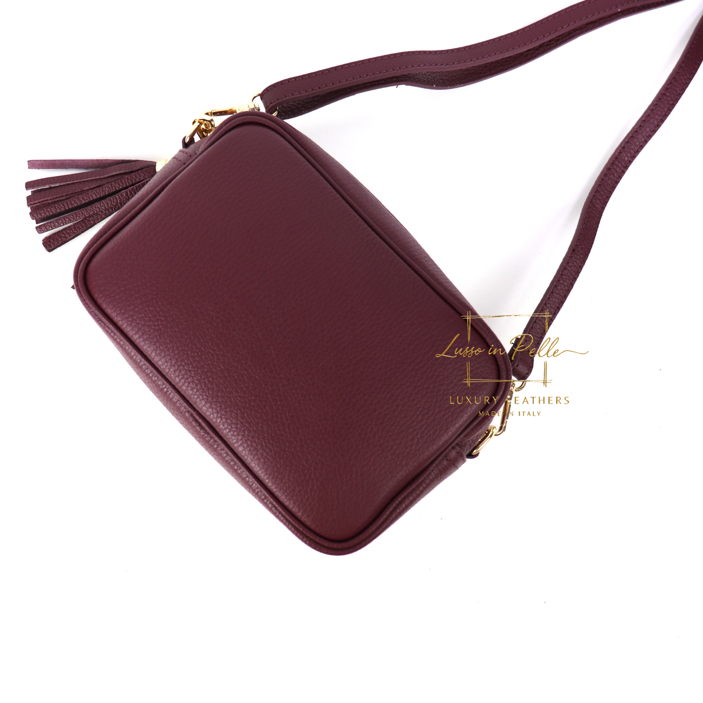 Suede Front Pebbled Leather Box Bag With Detachable/Adjustable Straps and Gold Hardware