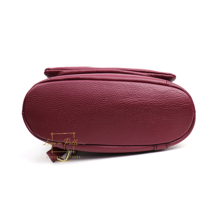 Large Versatile Italian Pebbled Leather Backpack & Crossbody Bag