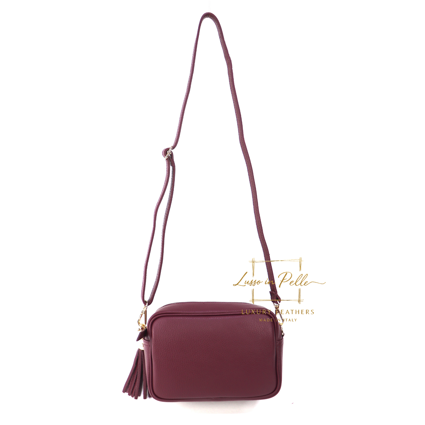 Suede Front Pebbled Leather Box Bag With Detachable/Adjustable Straps and Gold Hardware