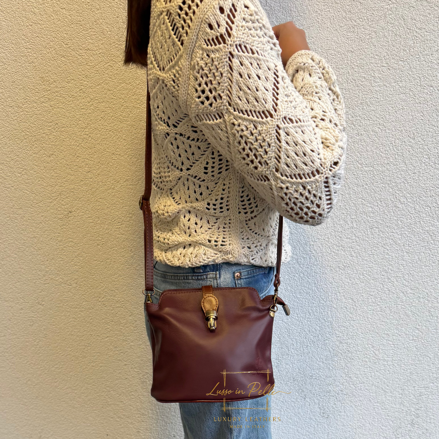 Vera Pelle Leather Crossbody Bag