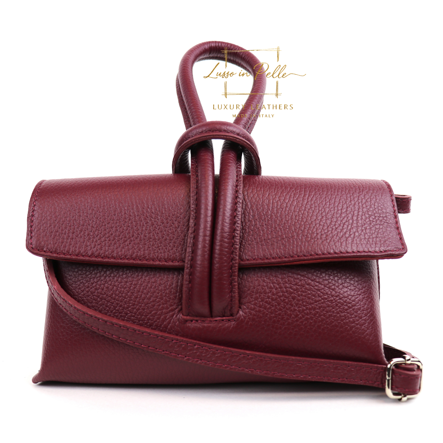 Rose Italian Versatile Leather Bag - Wrist Bag - Clutch Bag