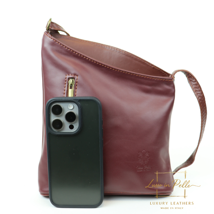 Genuine Soft Italian Leather Crossbody Messenger Handbag