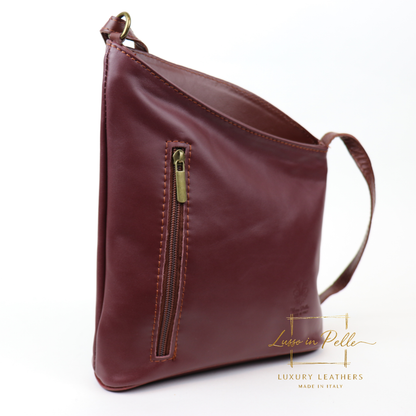 Genuine Soft Italian Leather Crossbody Messenger Handbag