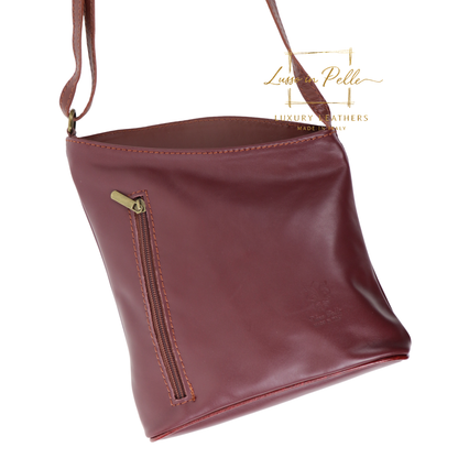 Genuine Soft Italian Leather Crossbody Messenger Handbag