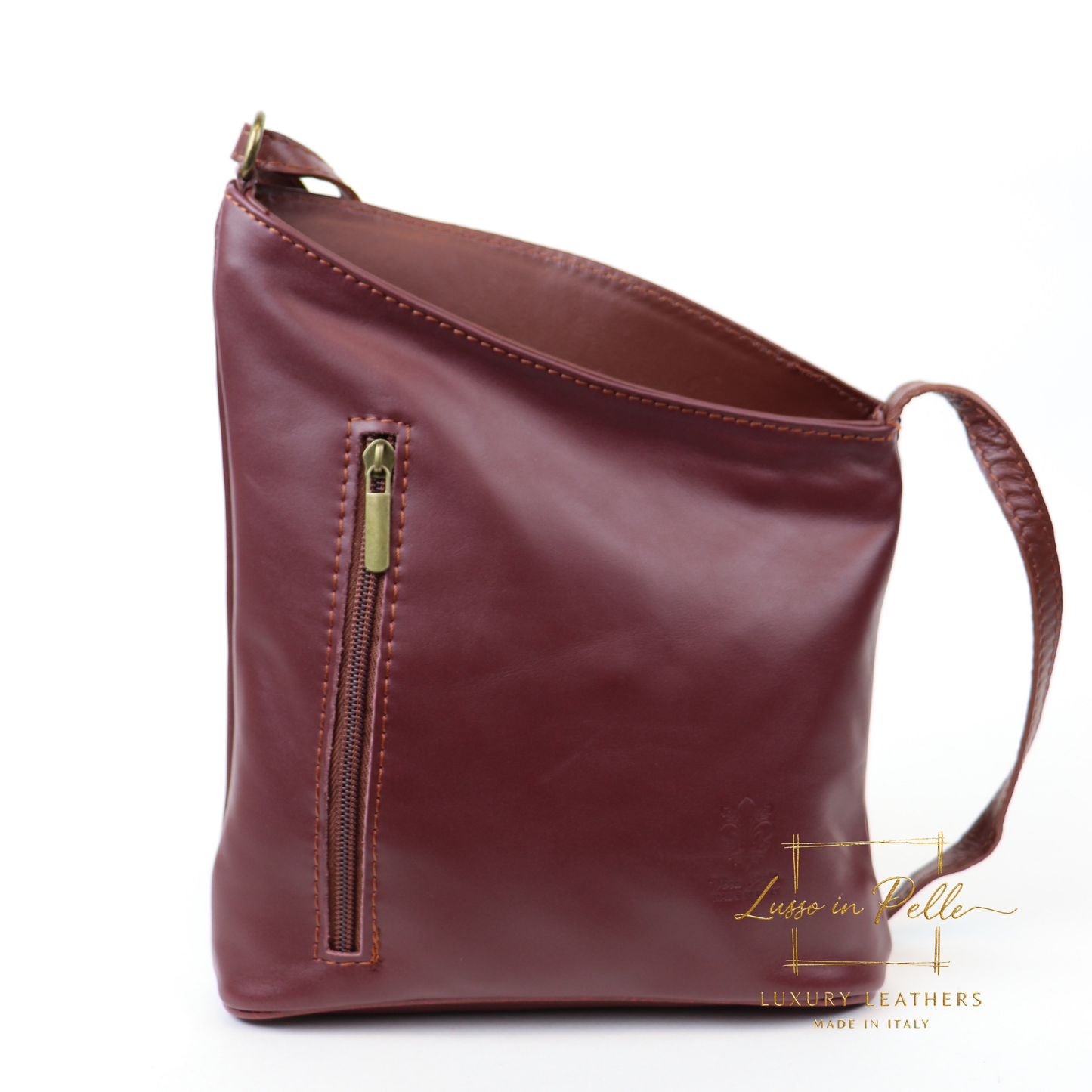 Genuine Soft Italian Leather Crossbody Messenger Handbag