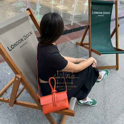 Rose Italian Versatile Leather Bag - Wrist Bag - Clutch Bag