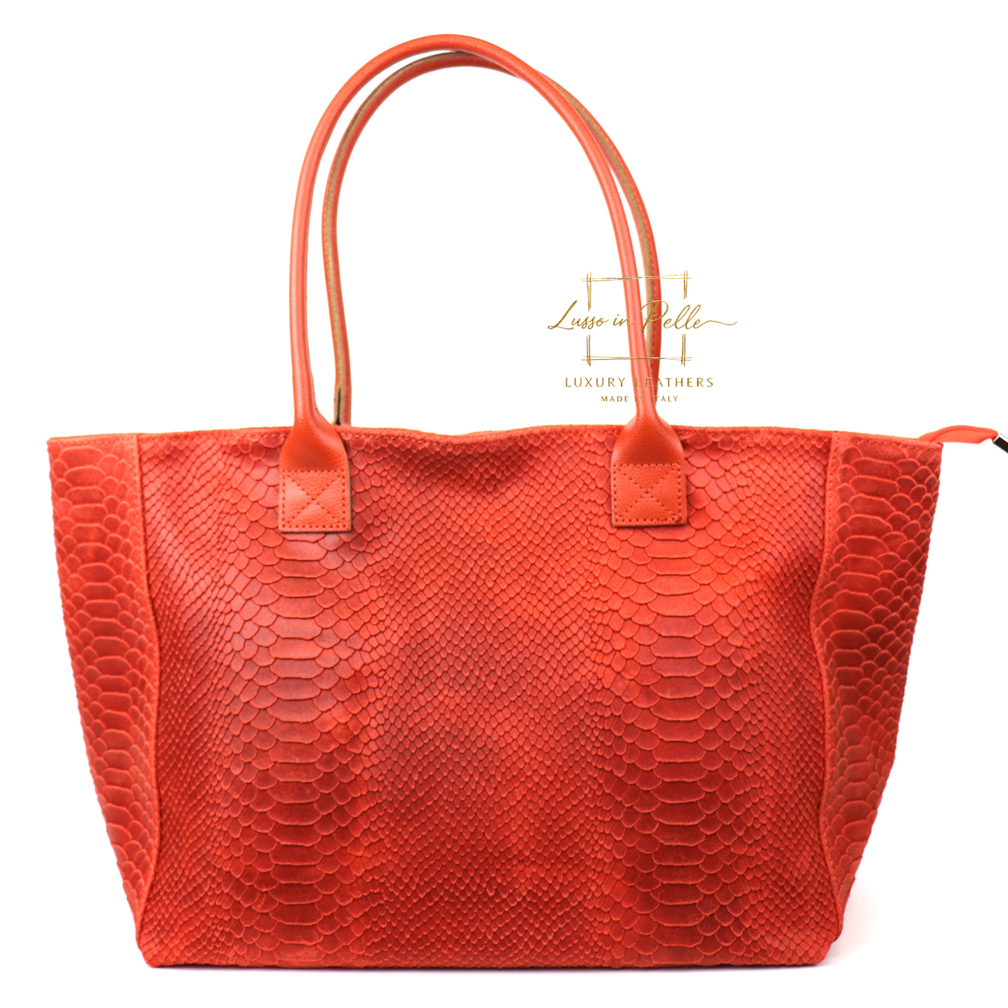 Suede Snake Print Two Style Large Shopper Bag