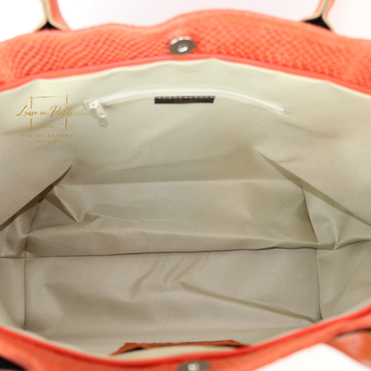 Suede Snake Print Two Style Large Shopper Bag