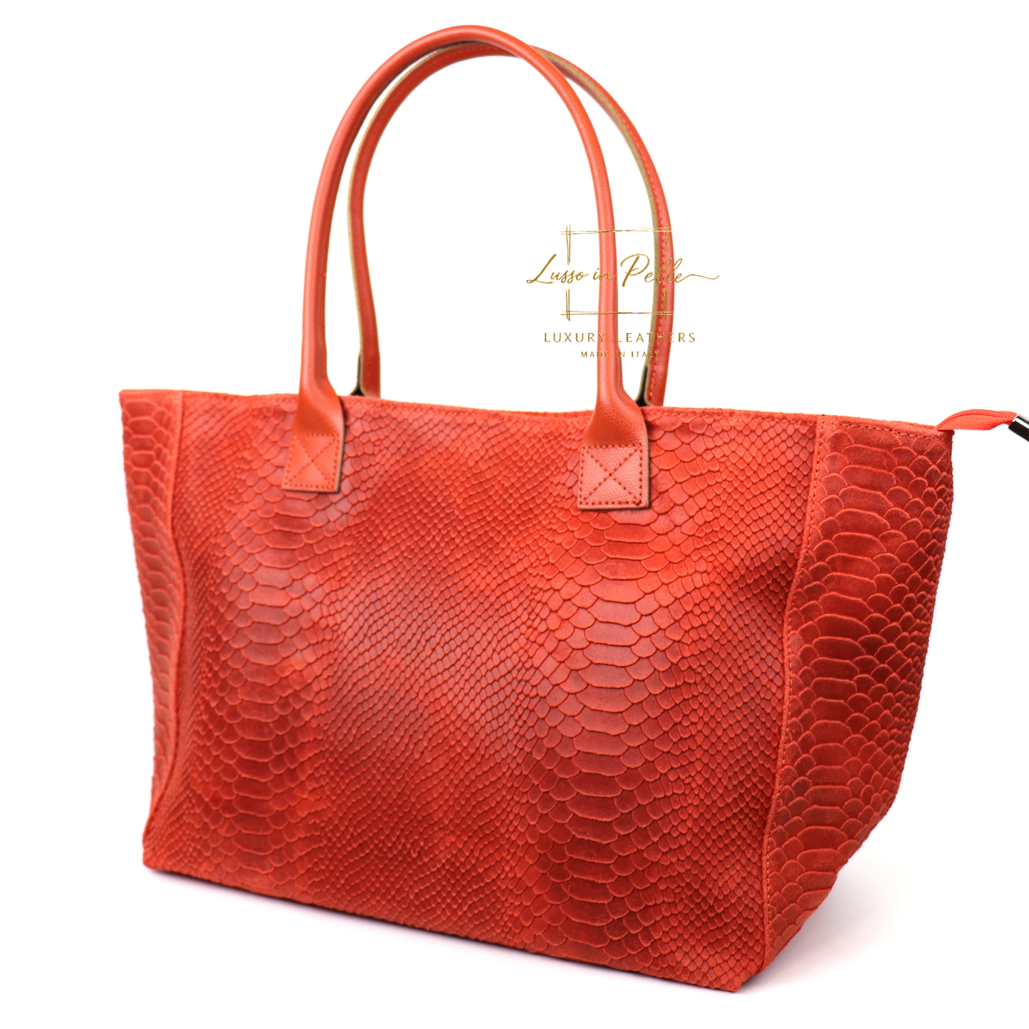 Suede Snake Print Two Style Large Shopper Bag