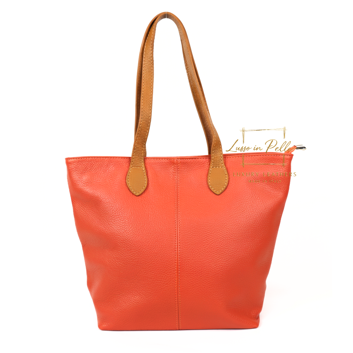 The Essential Tote (Handmade Italian Leather Shoulder Bag Tan Handle)