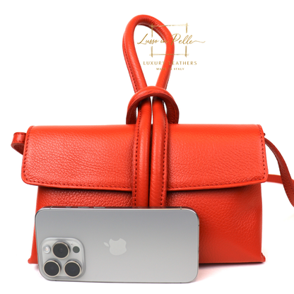 Rose Italian Versatile Leather Bag - Wrist Bag - Clutch Bag