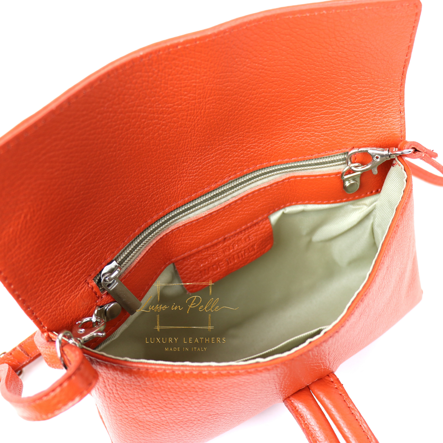Rose Italian Versatile Leather Bag - Wrist Bag - Clutch Bag