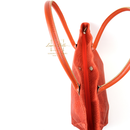 Suede Snake Print Two Style Large Shopper Bag