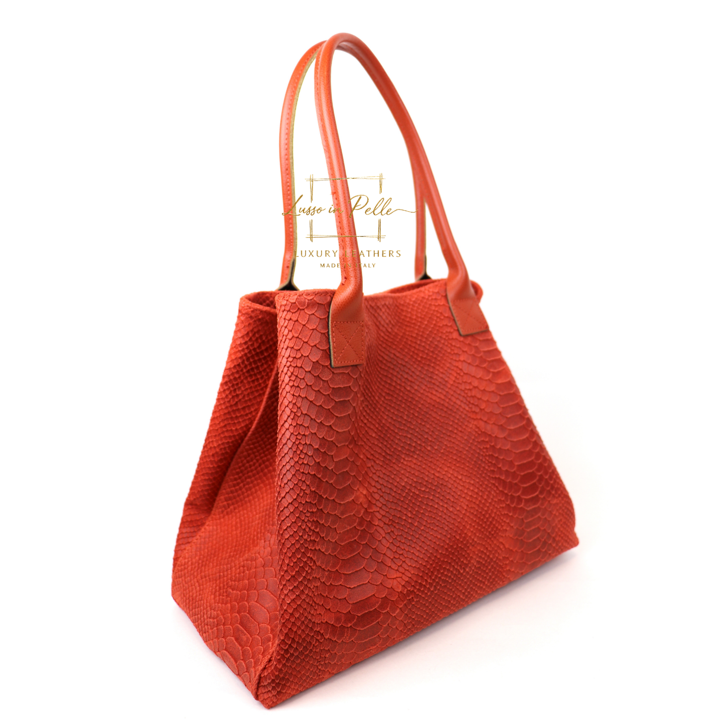 Suede Snake Print Two Style Large Shopper Bag
