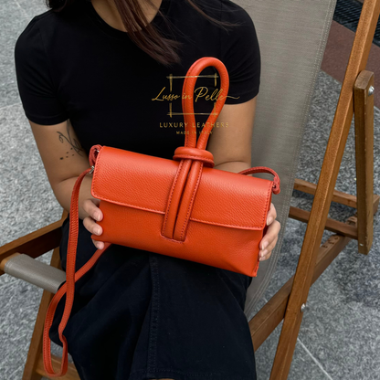 Rose Italian Versatile Leather Bag - Wrist Bag - Clutch Bag