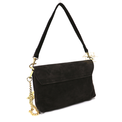 Small Suede Timeless Chic Italian Suede Clutch/Shoulder/Crossbody Bag