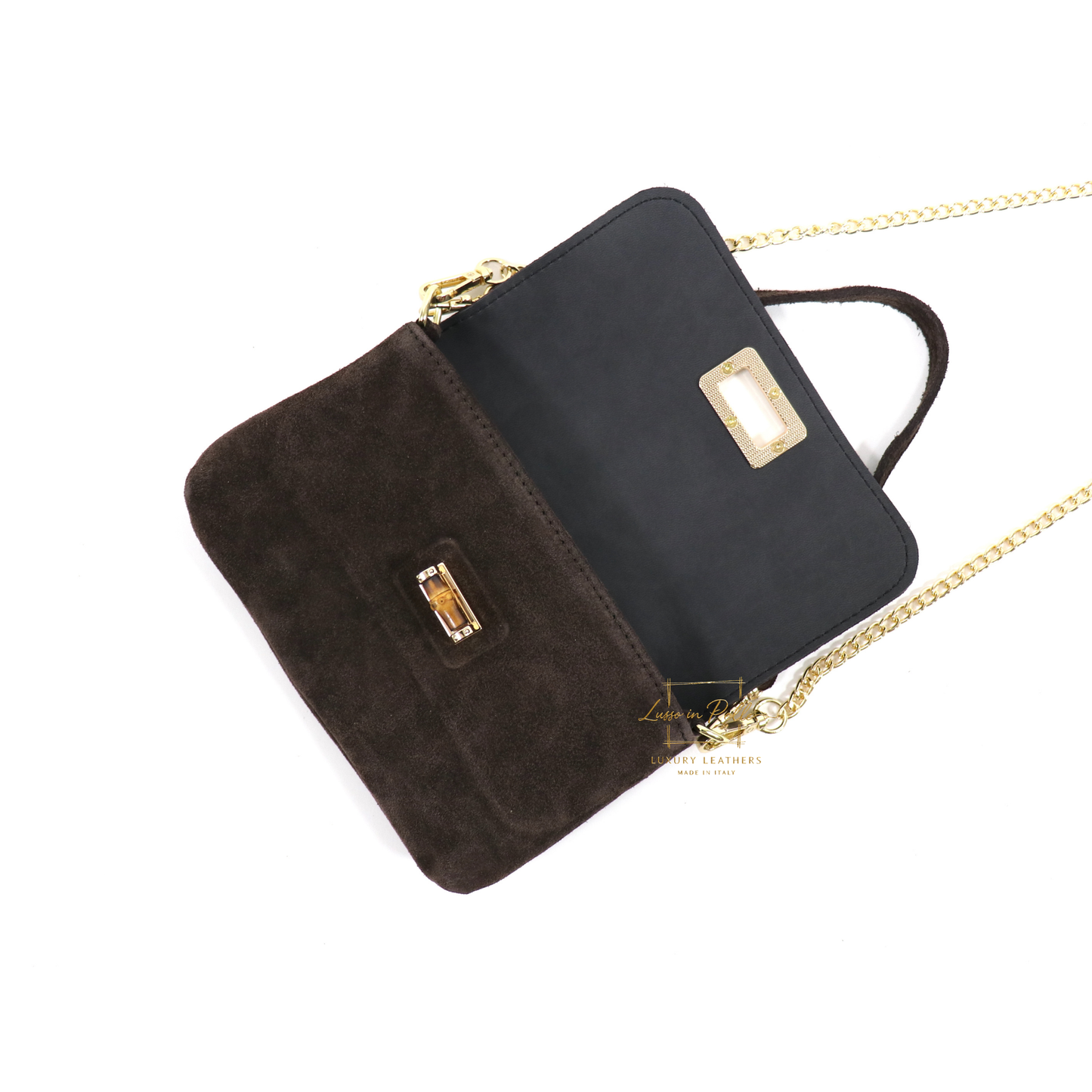 Small Suede Timeless Chic Italian Suede Clutch/Shoulder/Crossbody Bag