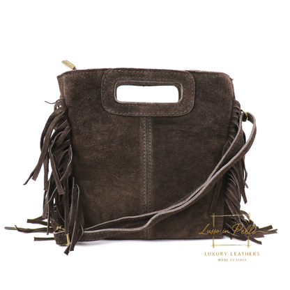 Suede Boho Tassel Crossbody Bag with Adjustable Detachable Straps