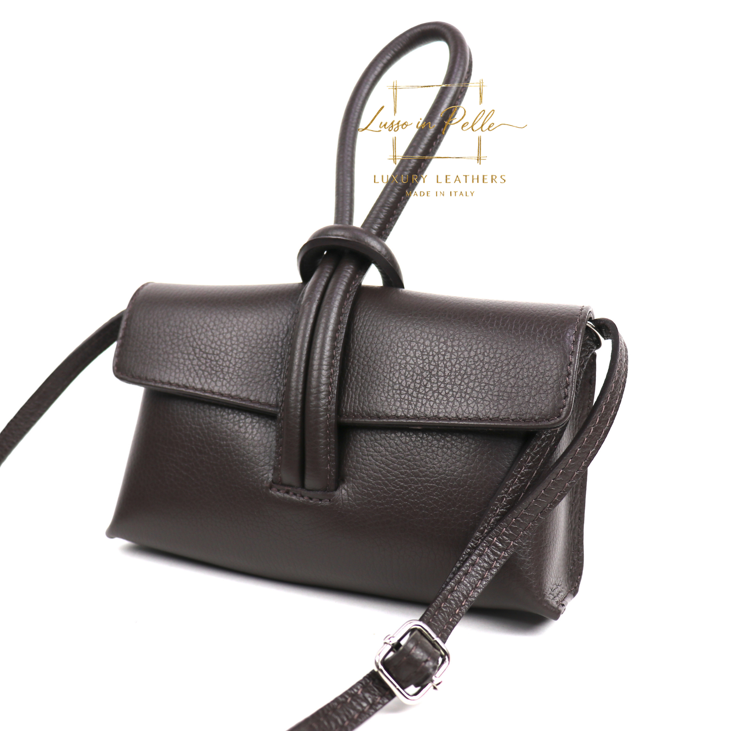 Rose Italian Versatile Leather Bag - Wrist Bag - Clutch Bag