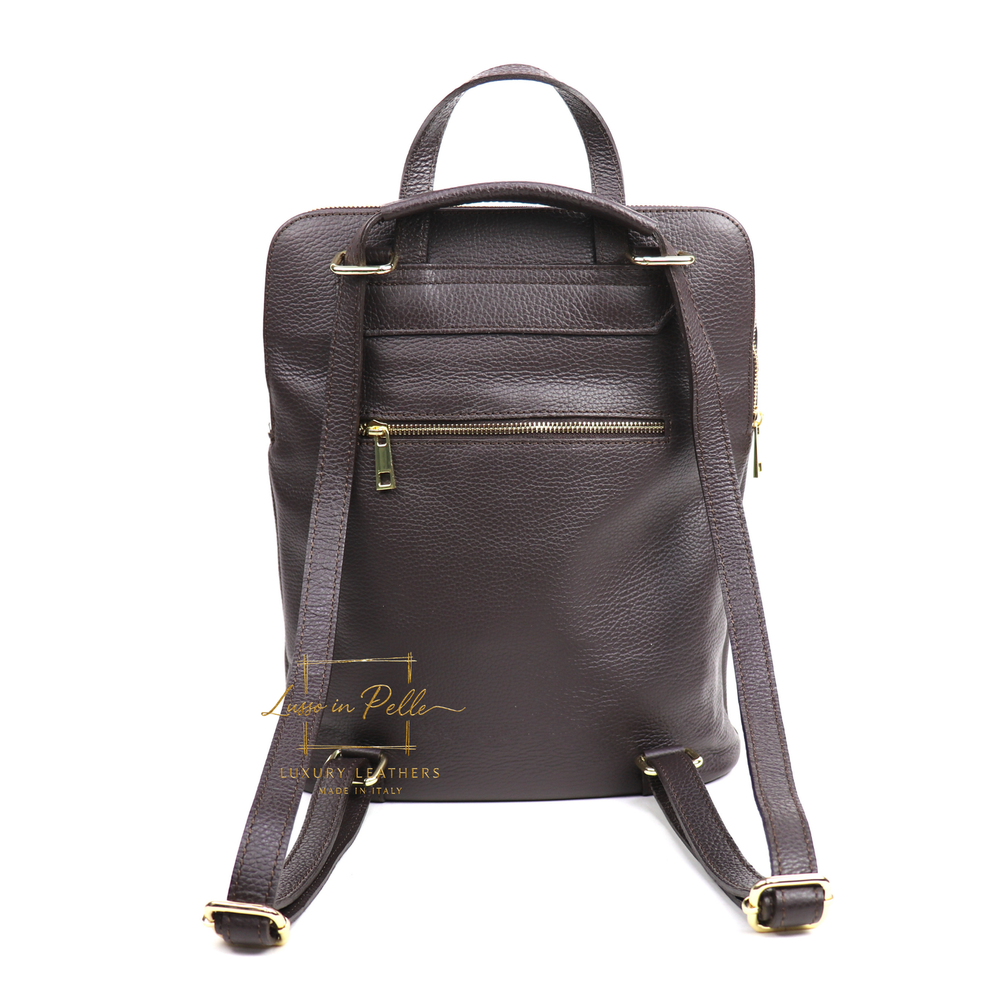 Large Versatile Italian Pebbled Leather Backpack & Crossbody Bag