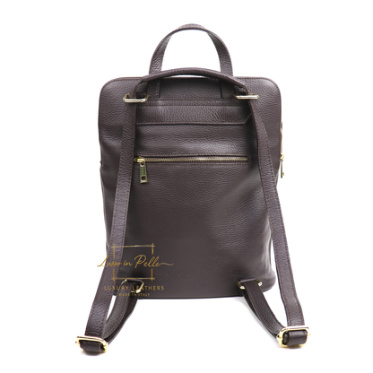 Large Versatile Italian Pebbled Leather Backpack & Crossbody Bag