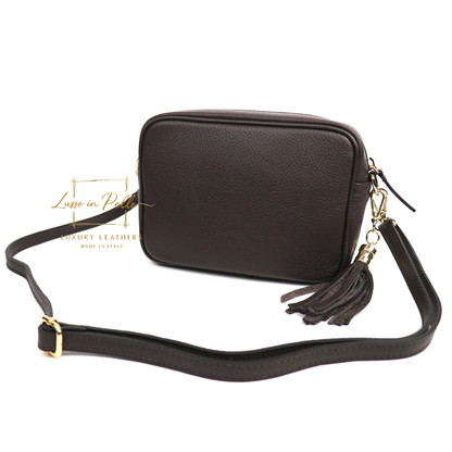 Sierra Genuine Italian Pebbled Leather Box Bag