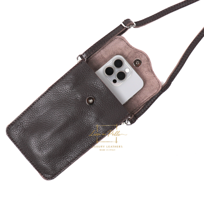 Minimalist Genuine Leather Crossbody Phone Bag