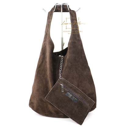Cali Genuine Suede Hobo Slouchy Shoulder Bag