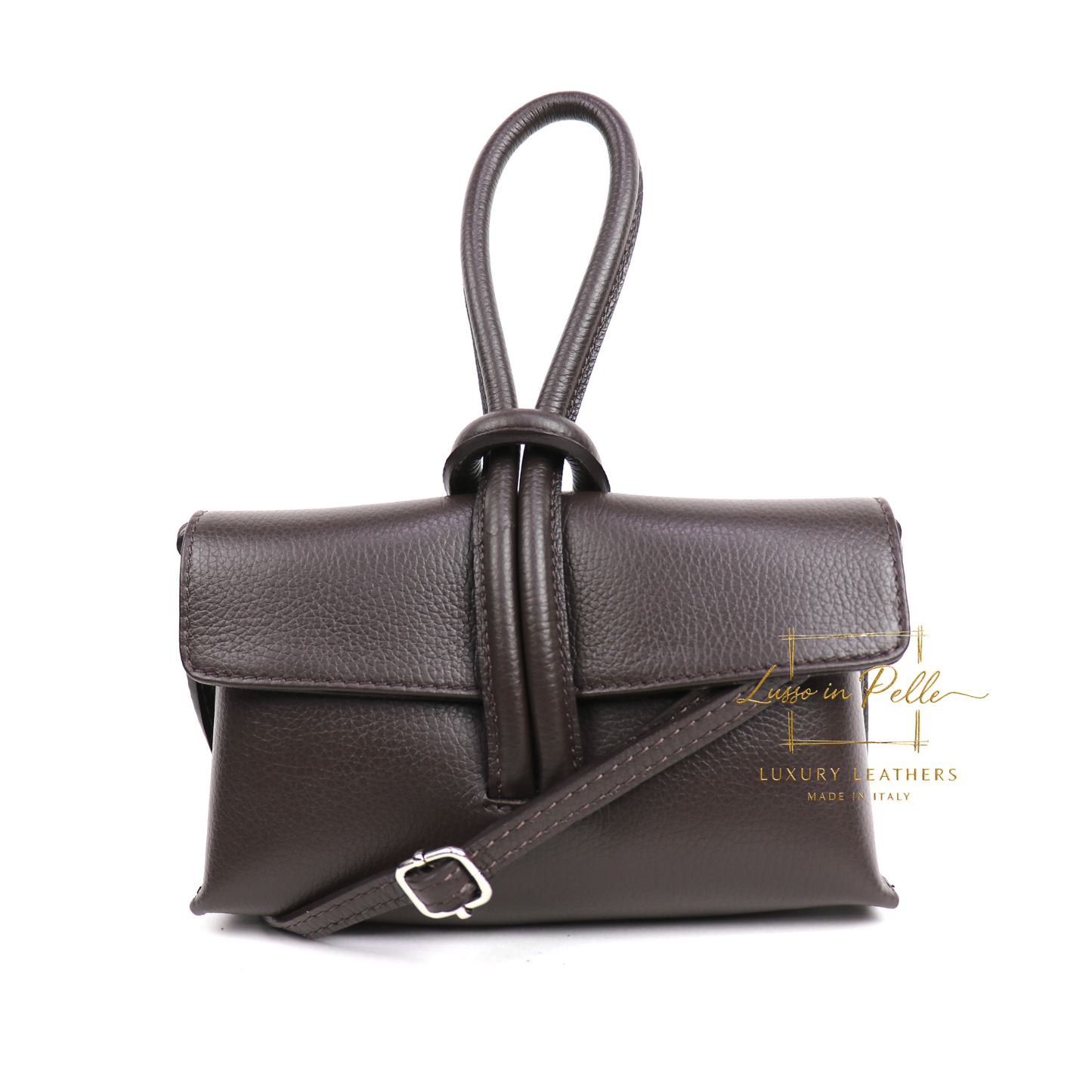 Rose Italian Leather Versatile Leather Bag - Wrist Bag - Clutch Bag