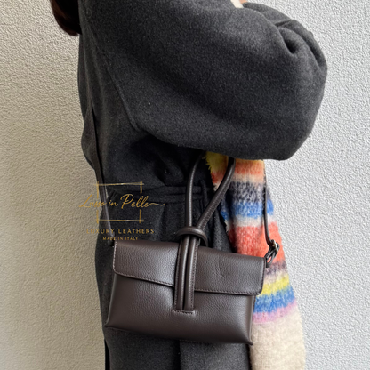 Rose Italian Versatile Leather Bag - Wrist Bag - Clutch Bag